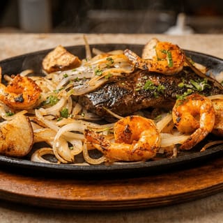 Carne Asada con Camarones