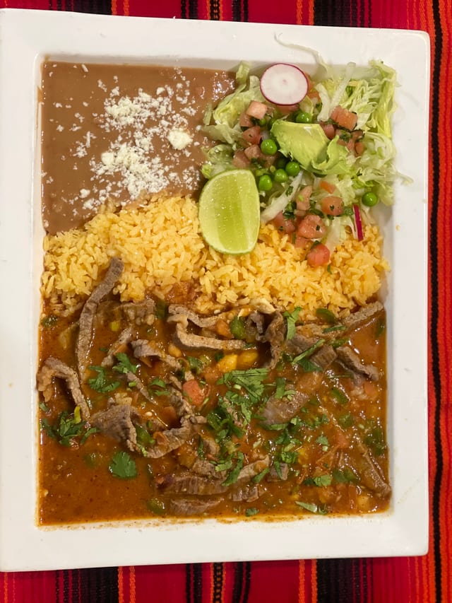 Carne a la Mexicana Plate.